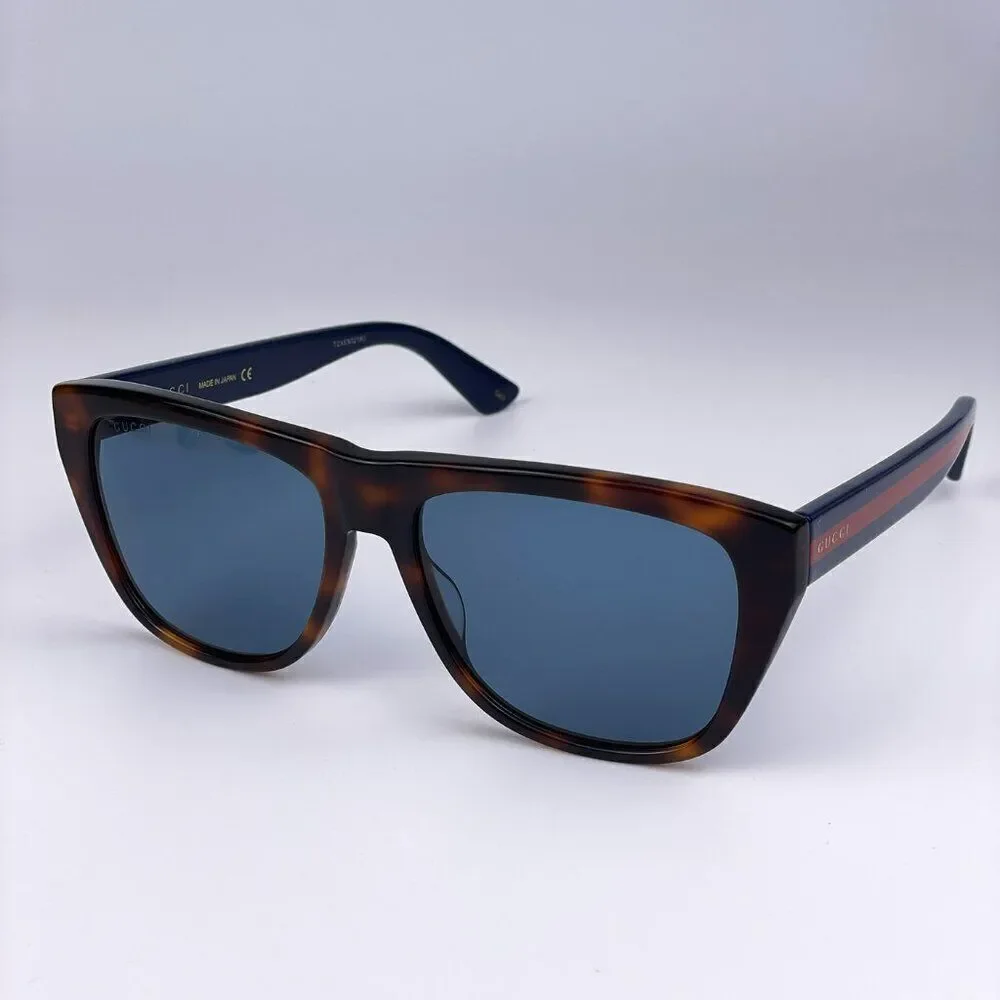 SALE! NEW Gucci Web GG0926S 002 Havana Blue Rectangle Men Sunglasses